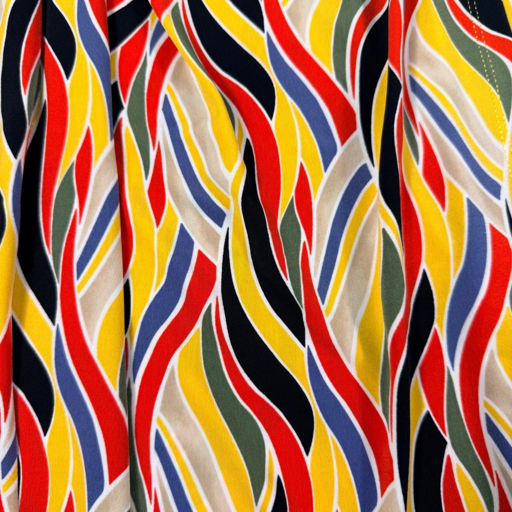 J.Crew 2 Faux Wrap Dress Multicolor Abstract Brunch Resort Knee Length Tie Waist - Picture 11 of 16